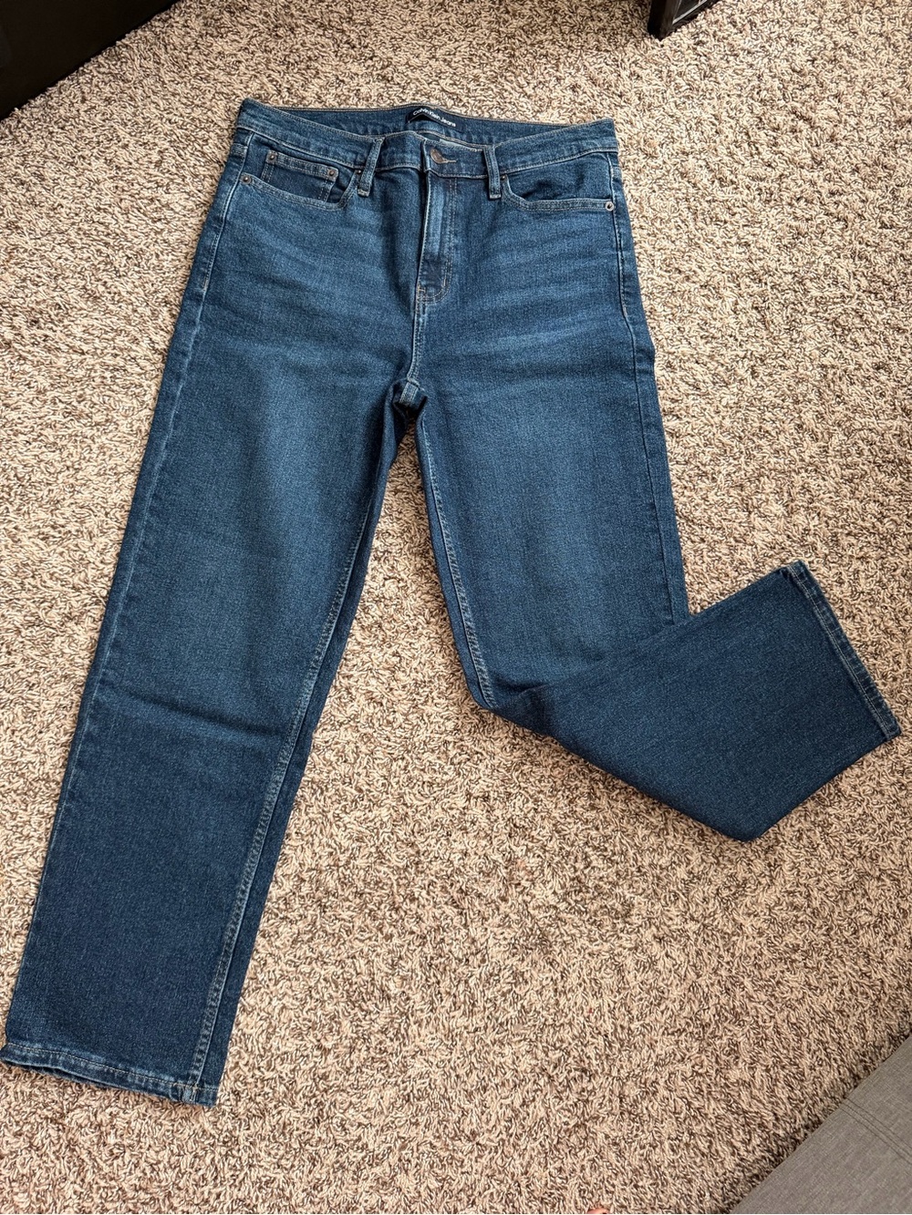 CK Classic Straight-Leg Dark Blue Jeans